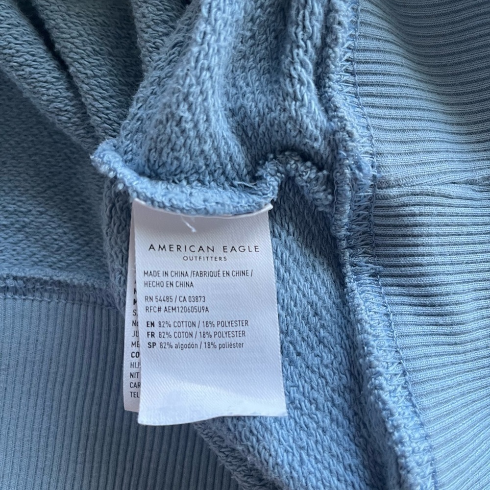 American Eagle Outfitters Blue Crop Sweatshirt Size XS Long Sleeves - Picture 10 of 12